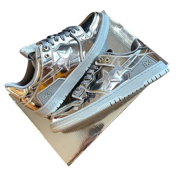 10 Brand New Bape X Hajime Sorayama Silver Sk8 Sta